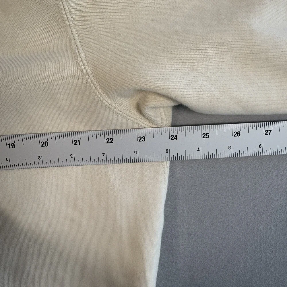 Uniqlo Sweatshirt Mens XL Cream Fleece Crewneck Pullover Solid Basic Casual